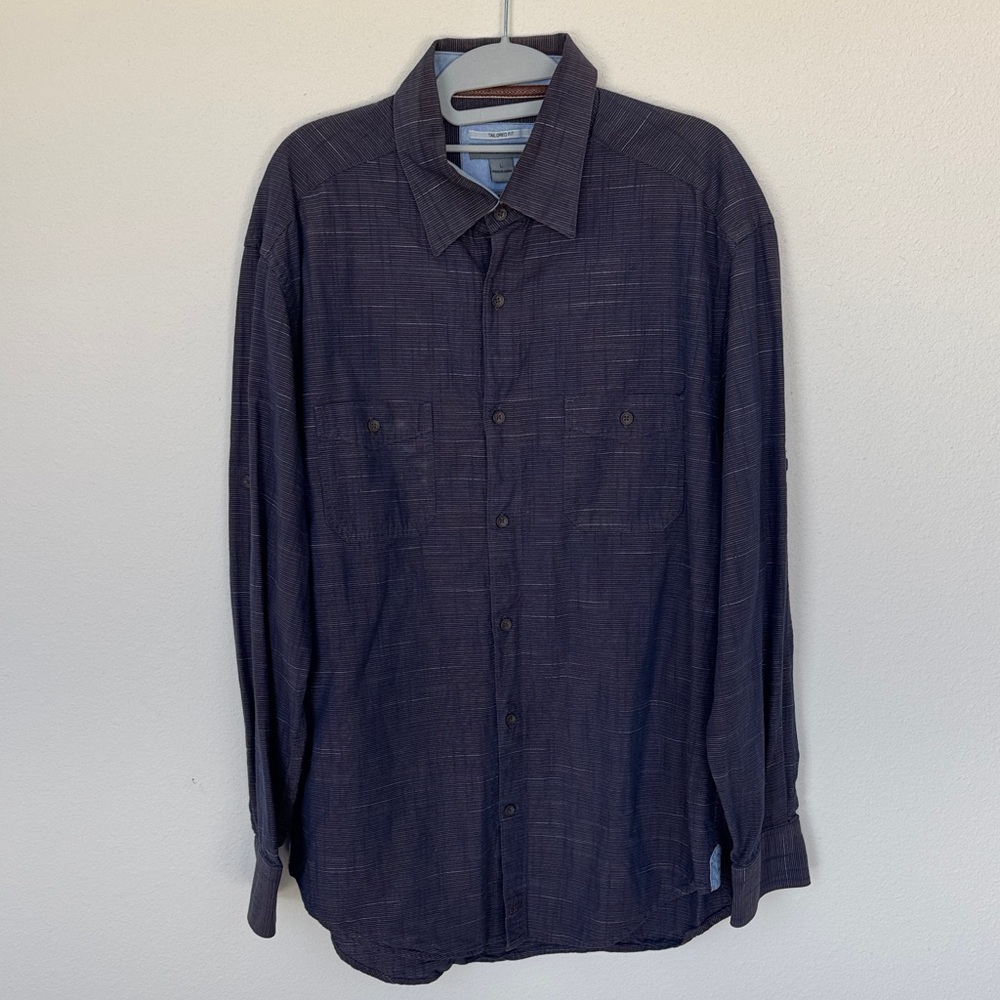 Johnston & Murphy Navy Casual Button Down Shirt